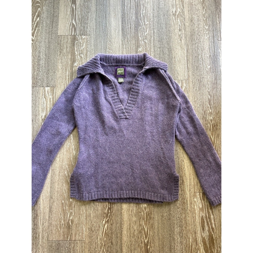Vintage Eddie Bauer Purple Cotton Angora Sweater Whimsigoth Cottagecore Y2K